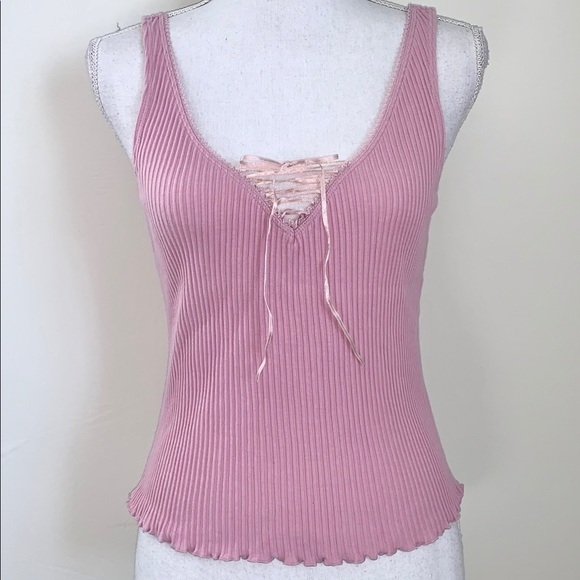 Victoria’s Secret Y2K Ribbed Ribbon Cami - Picture 2 of 5